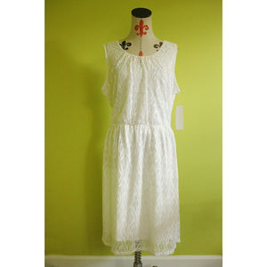 Kim Rogers Cream White Sleeveless Lace Dress